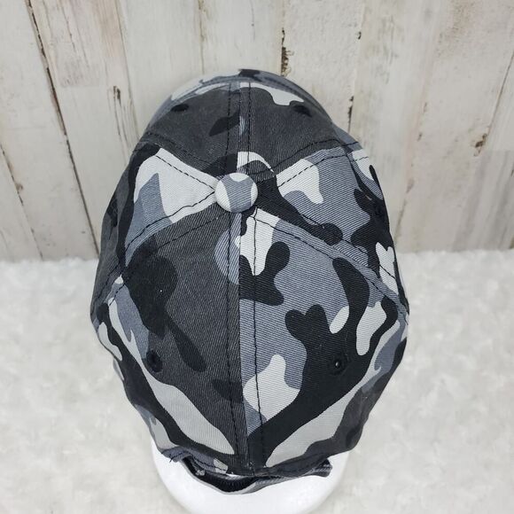 Camo Velcro Cap Gray Black OSFM - Picture 5 of 6